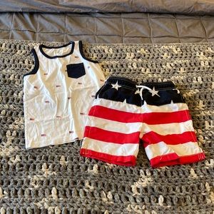 4T USA swim trunk / tank top combo